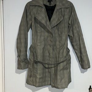 H&M gray mid length trenchcoat size 4